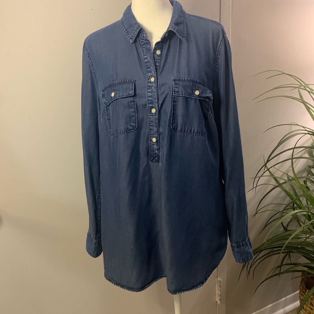 Denim tunic top